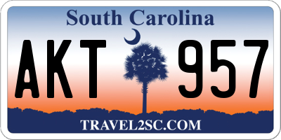 SC license plate AKT957
