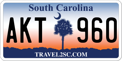 SC license plate AKT960