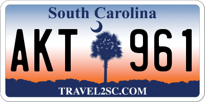 SC license plate AKT961