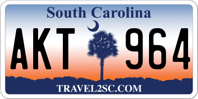 SC license plate AKT964