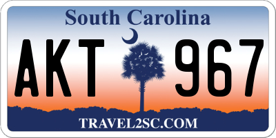 SC license plate AKT967