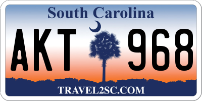 SC license plate AKT968