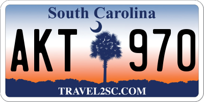 SC license plate AKT970