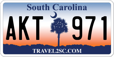 SC license plate AKT971