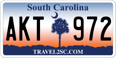 SC license plate AKT972