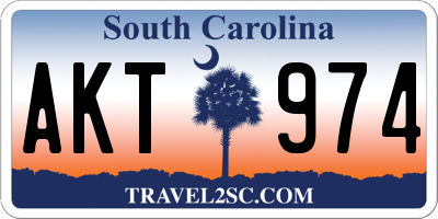 SC license plate AKT974