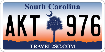 SC license plate AKT976