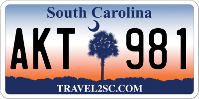 SC license plate AKT981