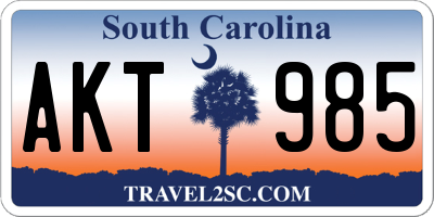 SC license plate AKT985