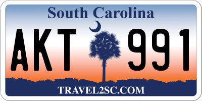 SC license plate AKT991