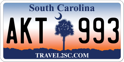 SC license plate AKT993