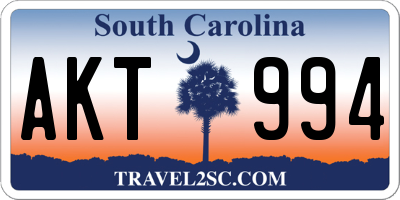 SC license plate AKT994
