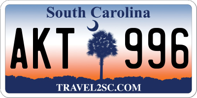 SC license plate AKT996