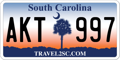 SC license plate AKT997