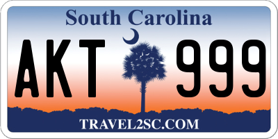 SC license plate AKT999