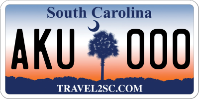 SC license plate AKU000