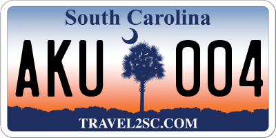 SC license plate AKU004