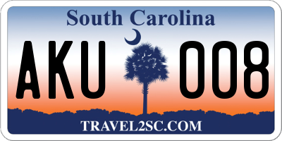 SC license plate AKU008