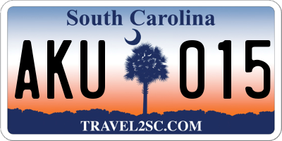 SC license plate AKU015