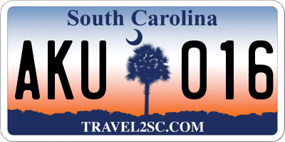 SC license plate AKU016