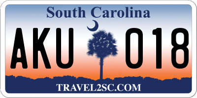 SC license plate AKU018