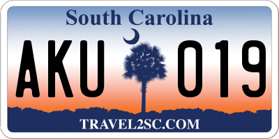 SC license plate AKU019