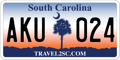 SC license plate AKU024