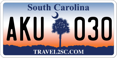 SC license plate AKU030
