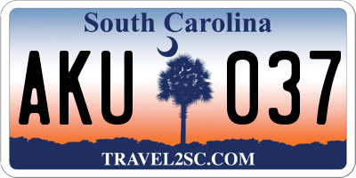 SC license plate AKU037