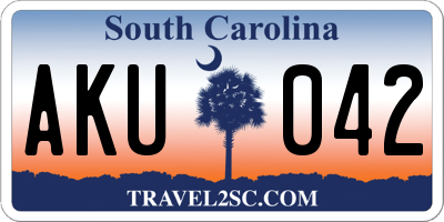 SC license plate AKU042