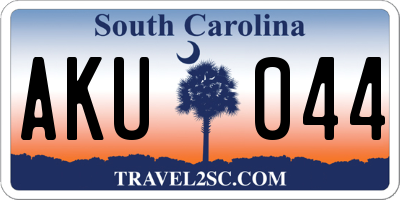SC license plate AKU044