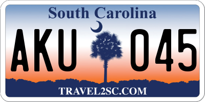 SC license plate AKU045