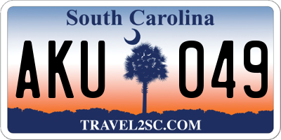 SC license plate AKU049