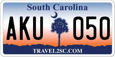 SC license plate AKU050