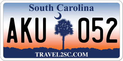 SC license plate AKU052