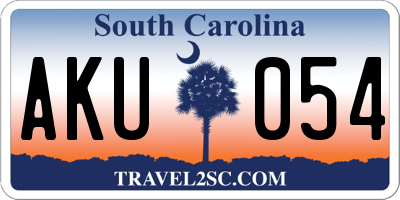 SC license plate AKU054