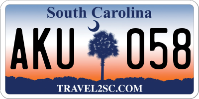 SC license plate AKU058