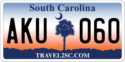 SC license plate AKU060