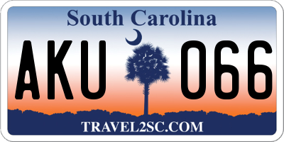SC license plate AKU066