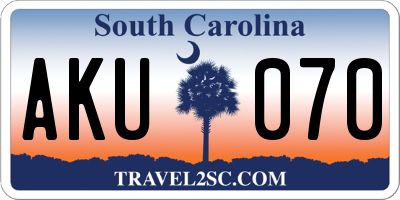 SC license plate AKU070