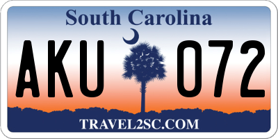 SC license plate AKU072