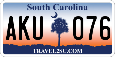 SC license plate AKU076