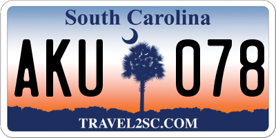 SC license plate AKU078
