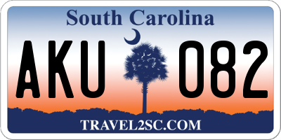SC license plate AKU082