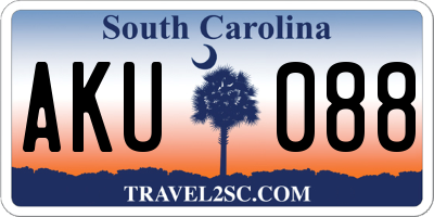 SC license plate AKU088