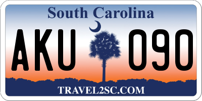 SC license plate AKU090