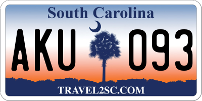 SC license plate AKU093