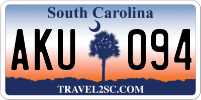SC license plate AKU094