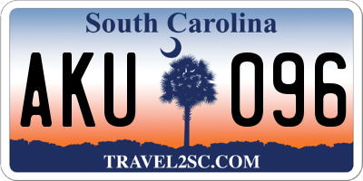 SC license plate AKU096