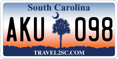 SC license plate AKU098
